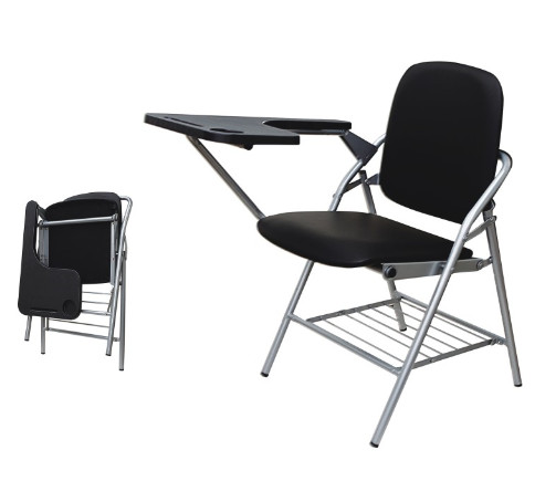 training room foldable chair with basket and tablet