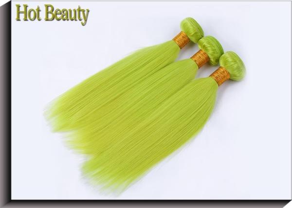 Fluorescent Green Virgin Human Hair Extensions No Shedding 100g / Pack