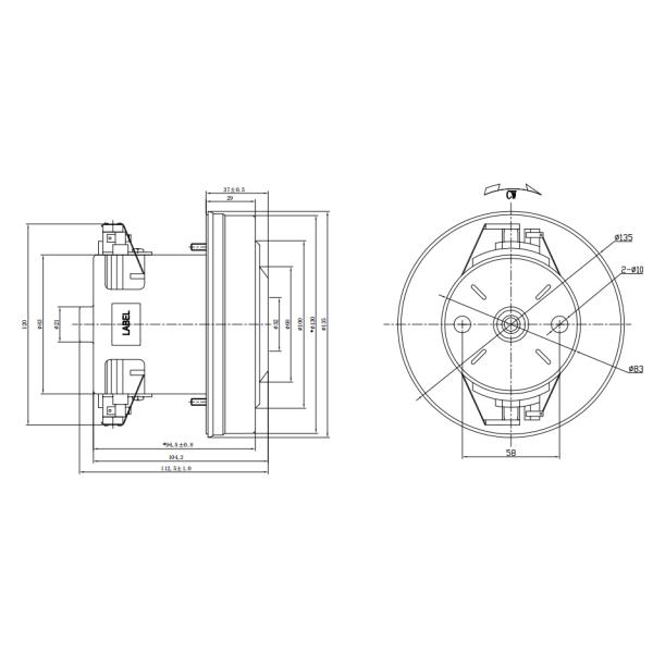 220V 0.75A Vacuum Cleaner Motor 1600W AC Induction Motor KG-PH25-1600