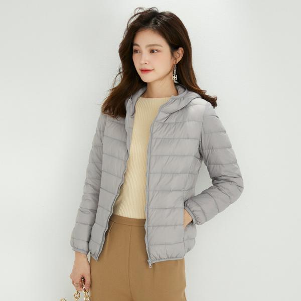 Plus Size Hooded Premium 90% White Duck Down women's jackets & Coats Zip Up Light Outwear Winter