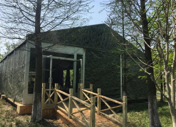 Camouflage Cover Instant Installation and Movable Clear Span Tents with Glass Door for Outdoor Event in Scenic Area