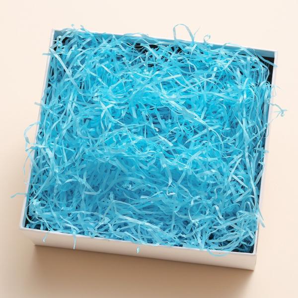 80gram Blue Glitter Strip Crinkle Cut Paper Shred Filler Shredded Paper