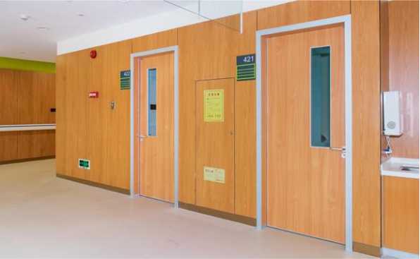 Aluminum Frame Melamine MDF Standard size hospital medical door design
