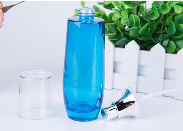 L'article de toilette en verre de haute catégorie bleue met 30g en bouteille 50g 40ml 100ml 120ml