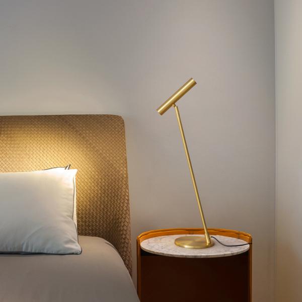 Copper L15*W20*H65cm Simple Nordic Bedroom Gold Study Bedside Table Lamp