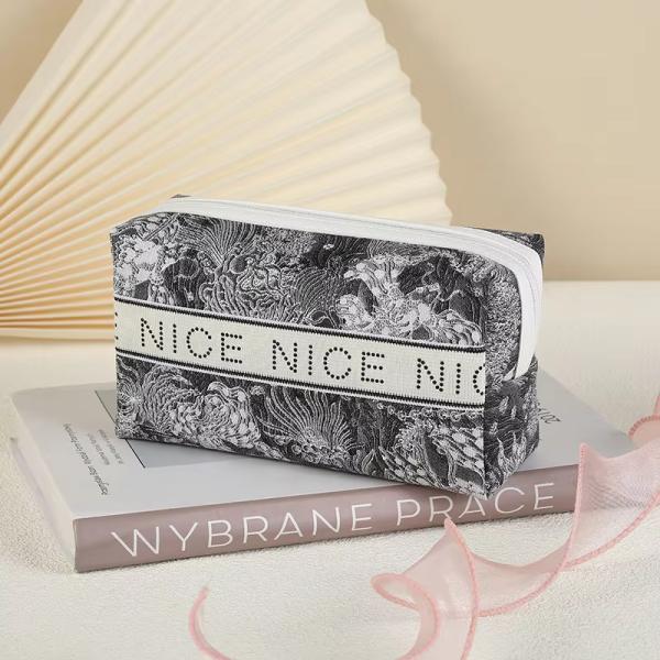 Tools Storage Eco Burlap Makeup Bag Letter Printed Bolsa De Maquillaje for Women Bags