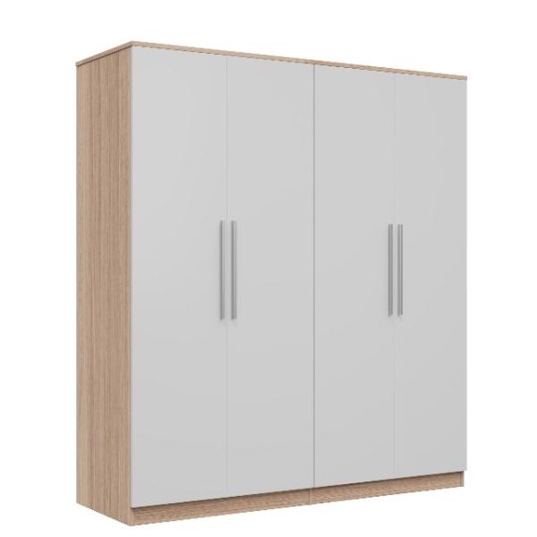 Contemporary Modern Simple Bedroom Wardrobe customization With Hanging Rod Ample Storage Panel Wood Furniture