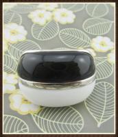 Anéis de pedra preciosa de prata oval 925 para celebrações casuais e de aniversário Anéis de prata esterlina de ágata negra e ágata branca
