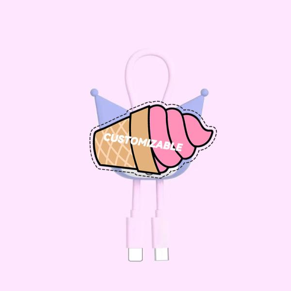 New doll three-dimensional Pacha dog blue data cable cute creative pendant girls portable net celebrity phone data cable