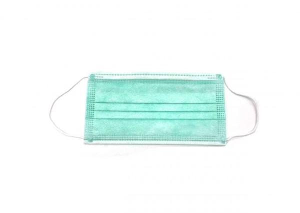Green Breathable Hygiene Face Mask High Filtration Capacity Net Fiber Non Woven Fabric