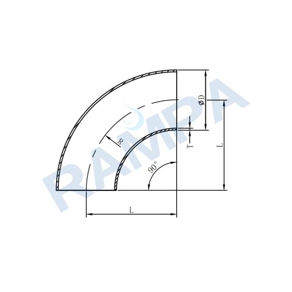 90 Degree Elbow 304 Stainless Steel Pipe Fittings Welding Style ISO Approval
