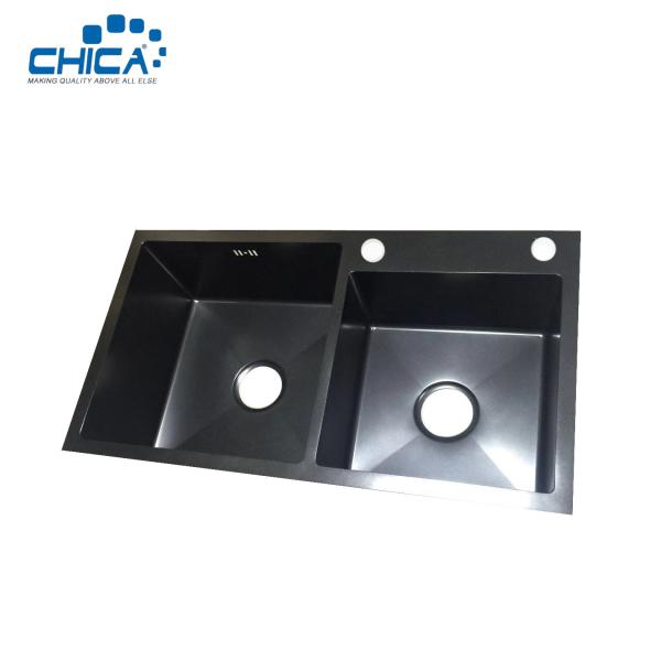 Double Bowl Topmount Kitchen Sink SUS201 304 Stainless Steel Kitchen Sink For Village