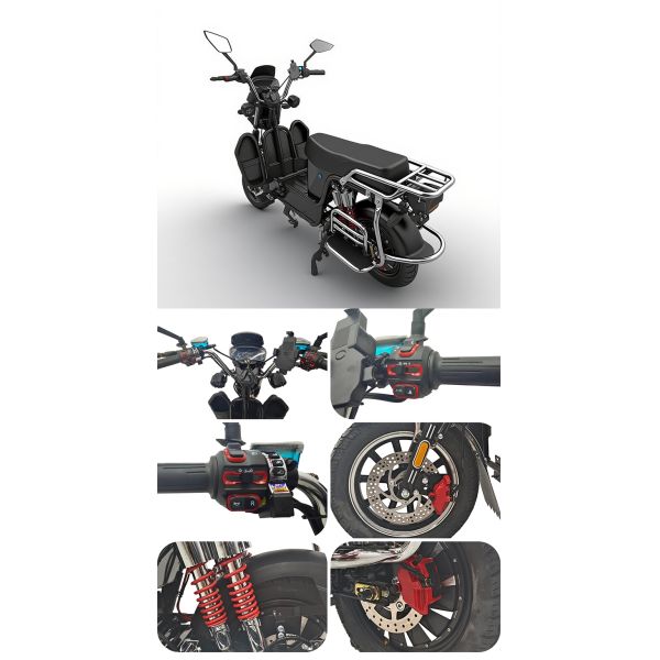 Shock Absorber Electric Two Wheeler Adjustable Seat 2 Wheel E Scooter 2000W