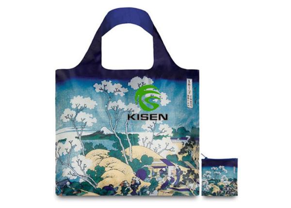 Silk Screen Printing Roll Up Shopping Bags Handled Reusable Supermarket Bags