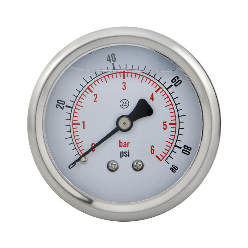 60mm 60bar 304SS Back Threaded Connection Manometer Bourdon Tube Clamp-On Pressure Gauges