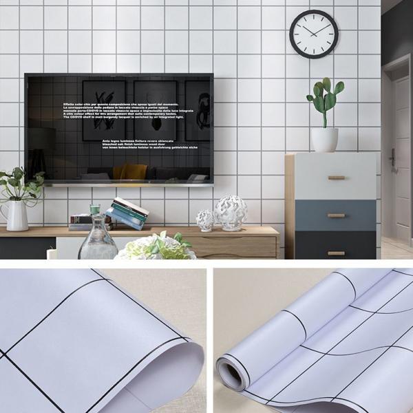 Kitchen Backsplash Tile Bathroom Home Decor PVC Vinyl Self Adhesive Wallpaper Ceramic Tile