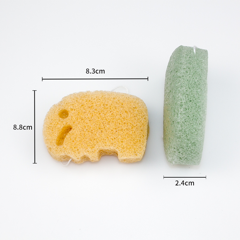 губка лицевого угля 8.3cm*8.8cm Konjac для гиперчувствительной кожи