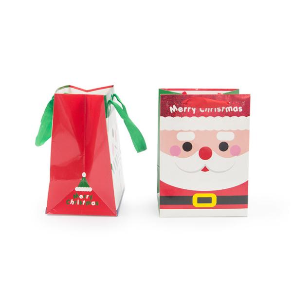 Full Color Printed Merry Christmas Gift Bags With Glitter CE Certification