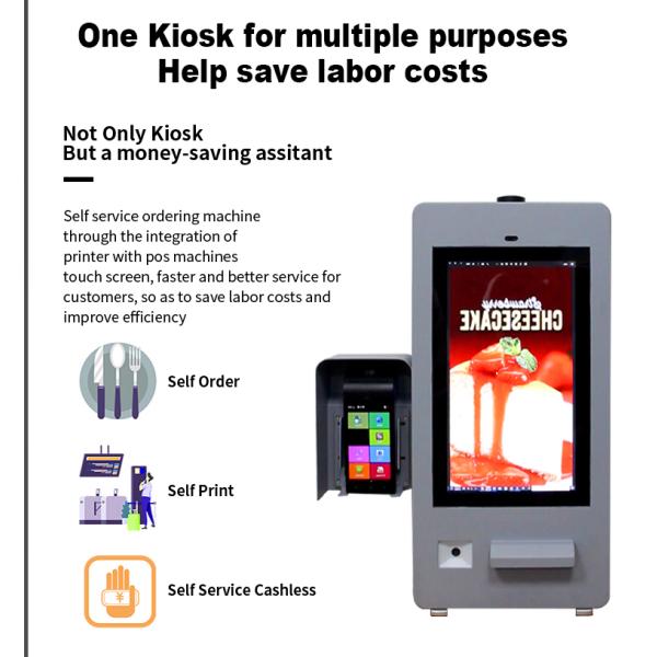 21.5 pouces de camion de nourriture en plein air, remorque, kiosque en libre-service avec ventilateur, caméra 5MP