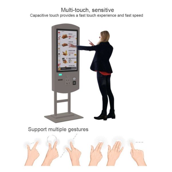 Smart Food Self Ordering Kiosk 32 Inch Android Touch Vertical Payment Supermarket Self Order Machine