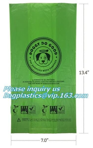 Disposable PE gloves Dog poop picker bags plastic cleaning gloves, bags on roll with dispenser and leash clip