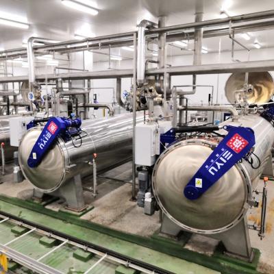Système de rétorsion de stérilisation verticale continue sans boîtes automatisé