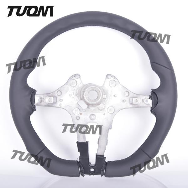 Customized Bmw Carbon Fiber Steering Wheel with Flat Bottom and Real Leather