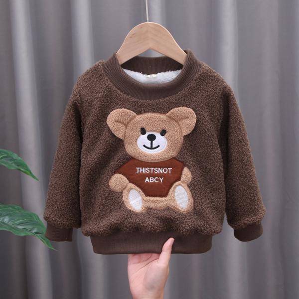 Camiseta do urso da roupa das crianças do inverno
