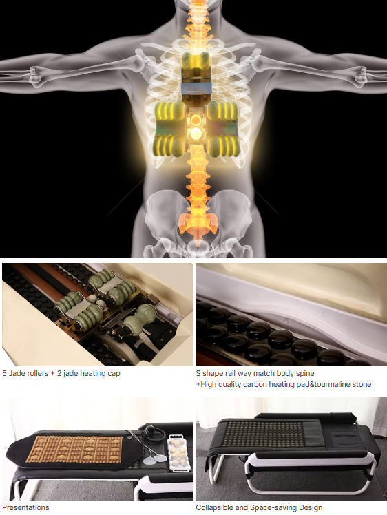 Healax Master V4 Body Acupressure Thermal Infrared Heating Therapy Jade Hot Stone Massage Bed