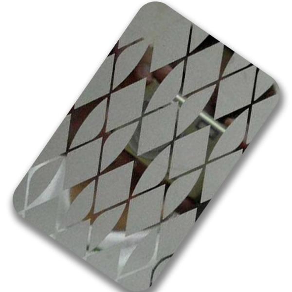 3d Etched Finish Stainless Steel Decorative Sheet 8K Mirror Golden For Wall Cladding