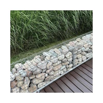 Construção de paredes de apoio Gabion soldado decorativo com arame de ferro galvanizado 2x1x1m
