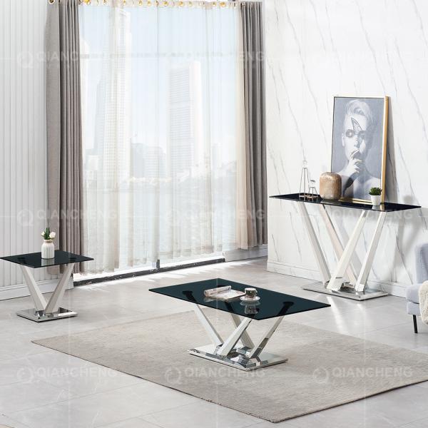 Tableau de console supérieur en verre en métal de 160cm