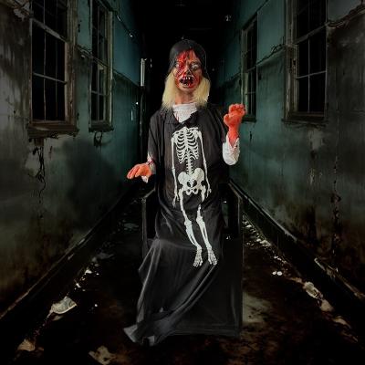 Haunted Pneumatic House Halloween Zombie Props , Ghost Animatronic Electric Chair