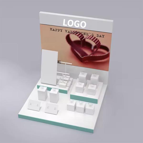 Jeu de bijoux en acrylique brossé Matt Ensemble de collier Boucle d'oreille Ringe Pendentif Bracelet Holder