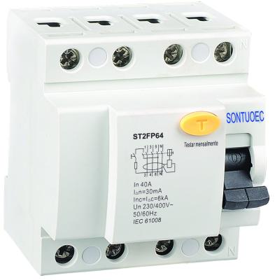Dispositivo protetor atual residual 6KA RCCB da C.A. 4 Polo