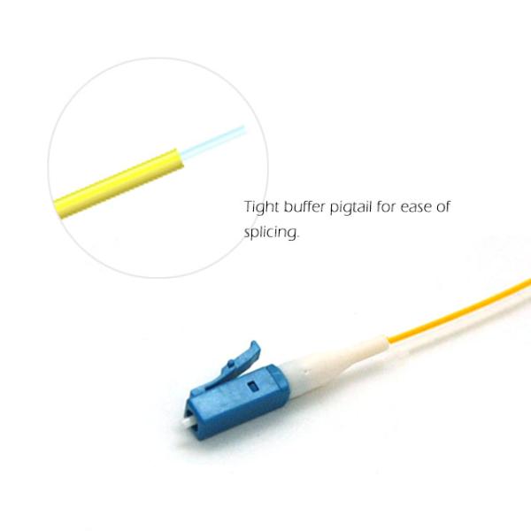 LC UPC Simplex Fiber Optic Pigtail Singlemode 0.9mm One Core Zirconia Ceramic