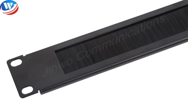 Black Horizontal Cable Management 1u Finger Duct 19 Inch Patch Rack