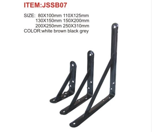 Black Metal Wall Shelf Brackets Furniture / Construction Hardware Anti Rust