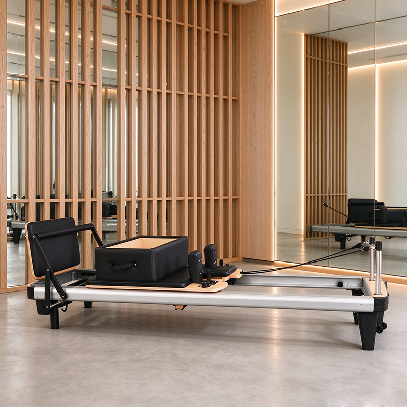 Fixed Microfiber Leather Studio Pilates Reformer Machine For Workout 90kg