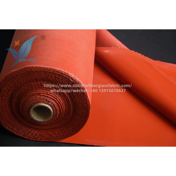 0.8mm Red Single Side Silicone Coated Fiberglass Fabric