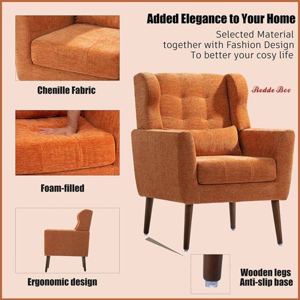 Comfy Accent Linen Fabric Single Sofa Chair Seater For Bedroom Reading