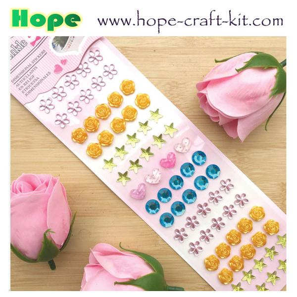 3D Acrylic Self Adhesive Diamond gem drill stickers Rhinestone Sheet for kids diy and Decal Mobile Scrapbooking OEM