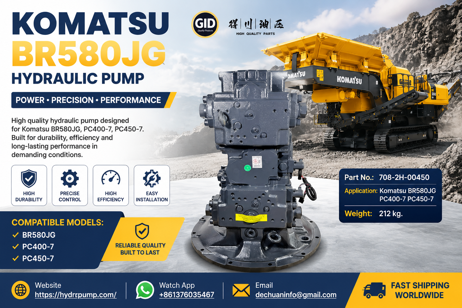 Komatsu PC200-6 Hydraulic Main Control Valve 723-46-13702 Excavator Hydraulic Valve