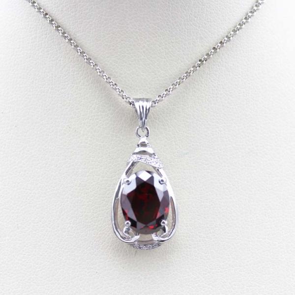 925 Silver Jewelry 9mmx11mm Amethyat  Cubic Zircon Pendant(PSJ0406)