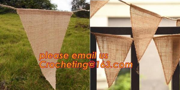 11pcs Burlap Lace Banner Bunting Jute Rustic Wedding Banner, Sweetheart Table Bunting banner Wedding love sign lace mate