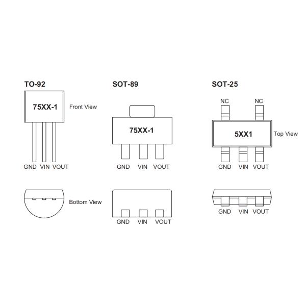 SOT89-3 HT7550-1 100mA Низкая мощность LDO 24V в оборудовании на батареях