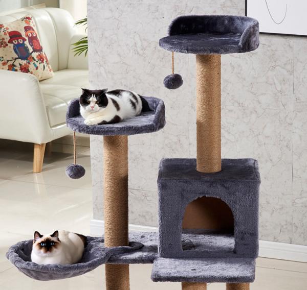 Los gatos diseño original de la cuerda de piel falsa Gran gato árbol rasguño como fotografía