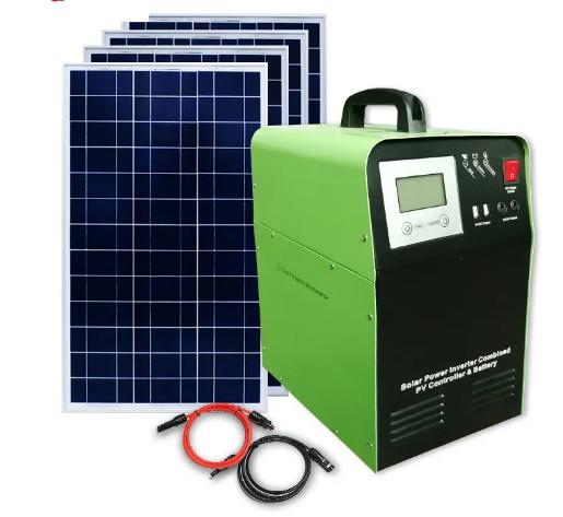 Casa 12v 24V 1000W Carregamento de energia exterior Pequeno sistema de gerador solar todo em um