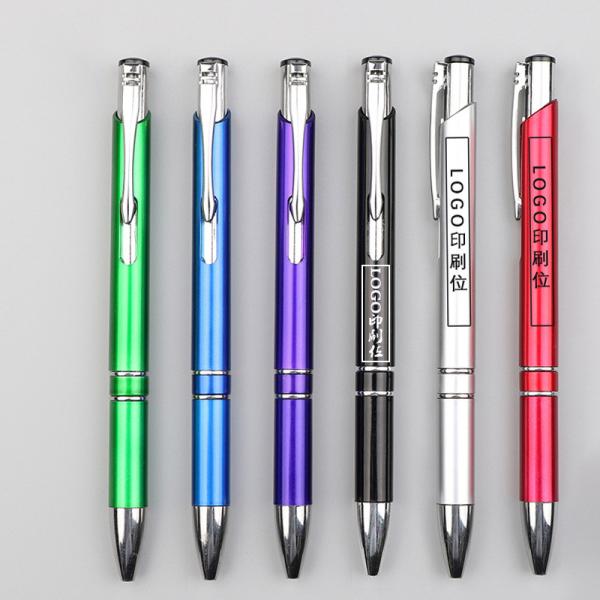 Logotipo personalizado Material de escritório e escolares de plástico Caneta colorida de metal
