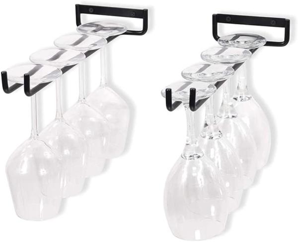12 polegadas Wine Glass Rack 2 Pacote Ferro Suspensão Porta-Copas Armazenamento Pendente Parede Montado para Bar Gabinete de Cozinha